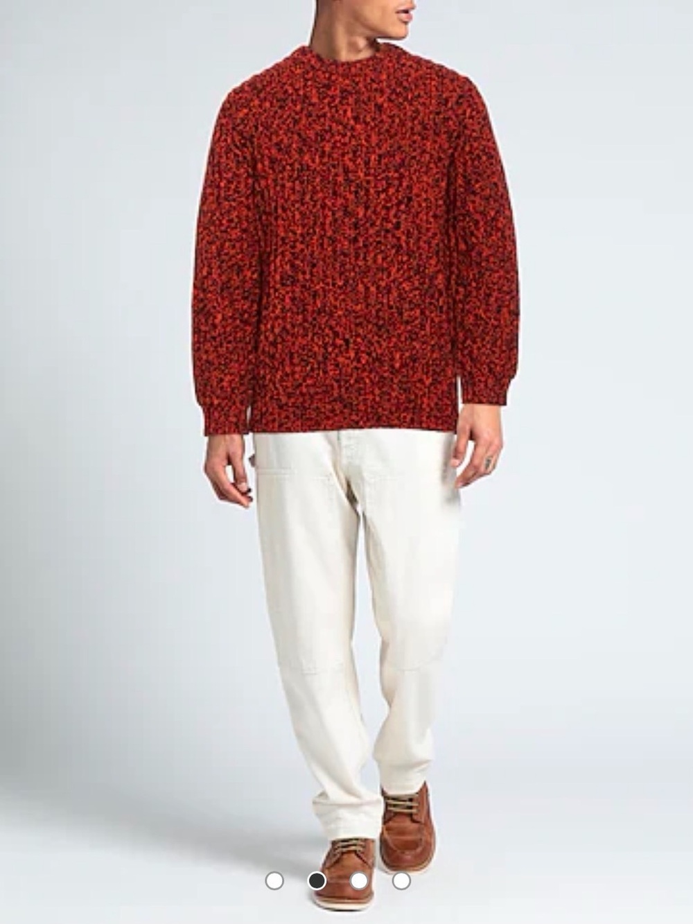 NEW Sandro Men's Orange Moulin Wool Blend Chunky Knit Jumper Sweater XXL